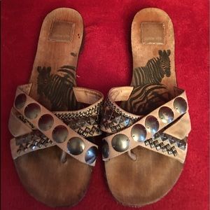Studded slip on sandals